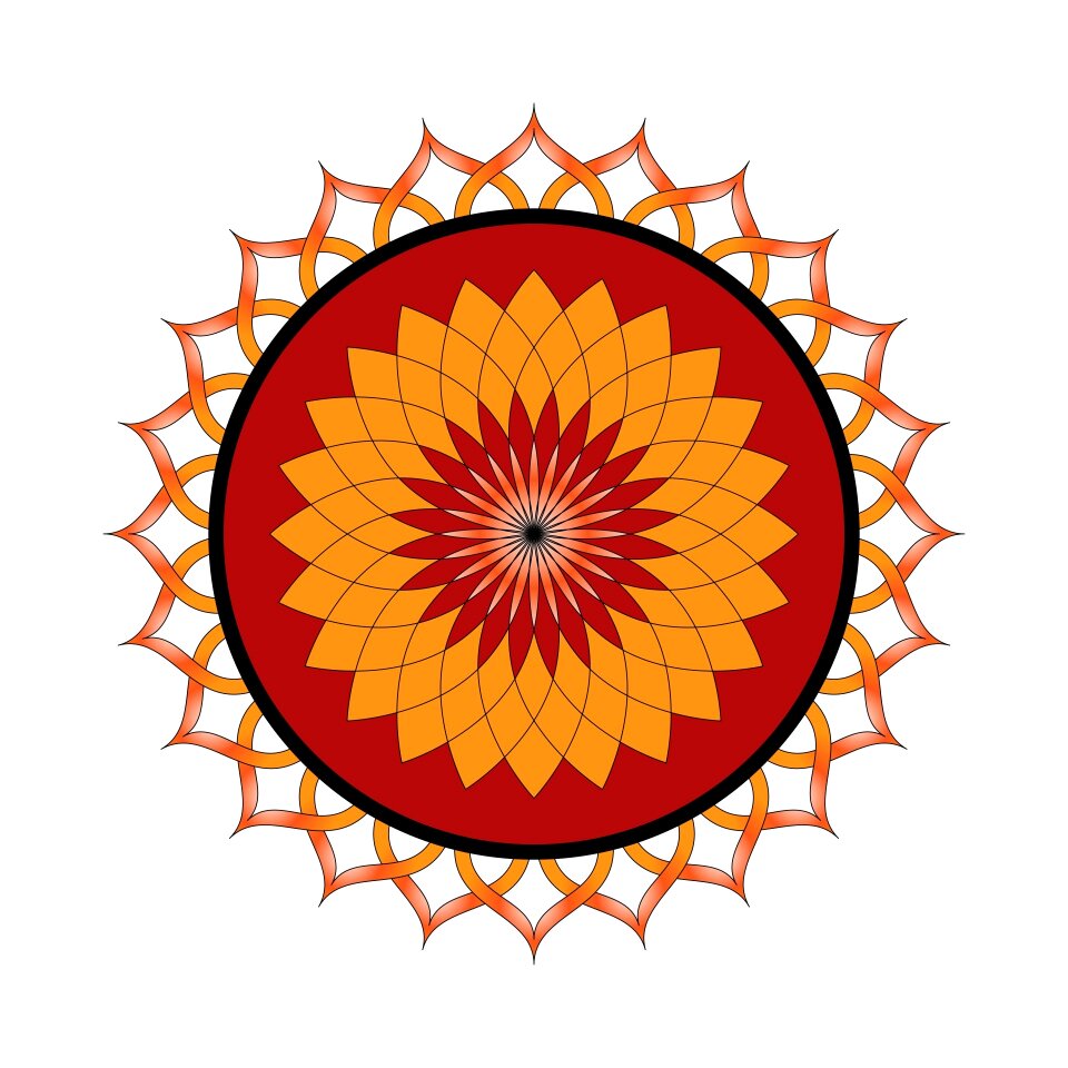 Floral orange red