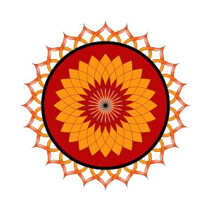Floral orange red