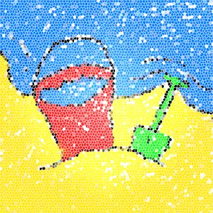 Mosaic beach bucket