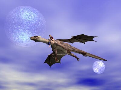Mythology beast flying
