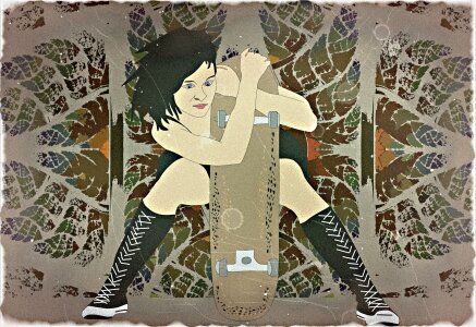 Girl painting Free illustrations