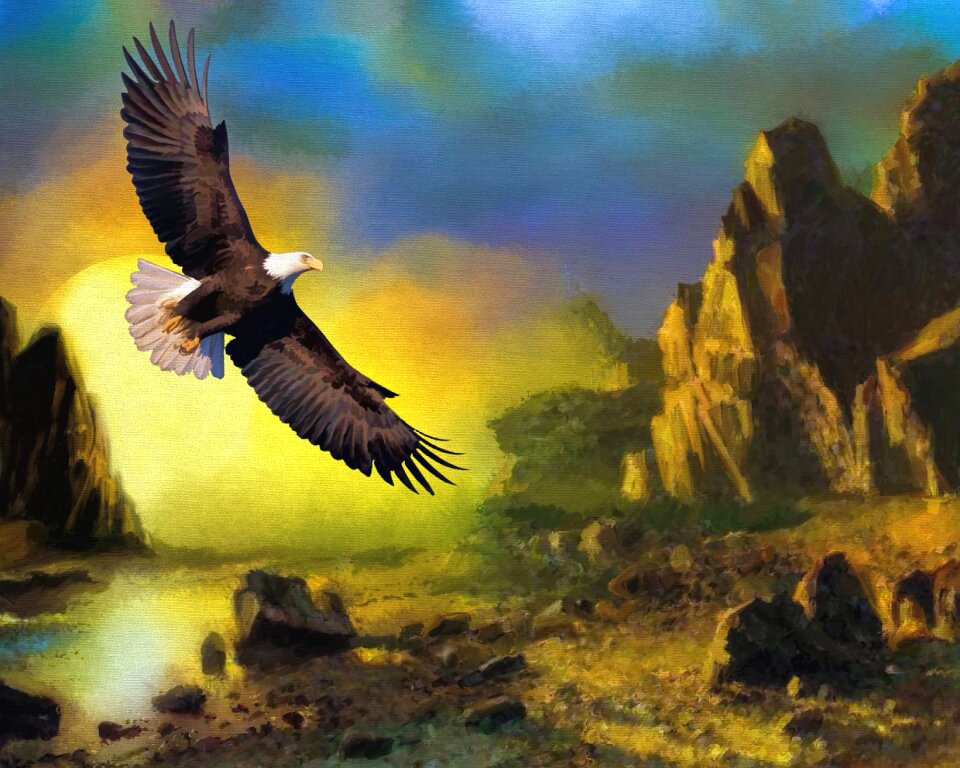 Flying nature bird