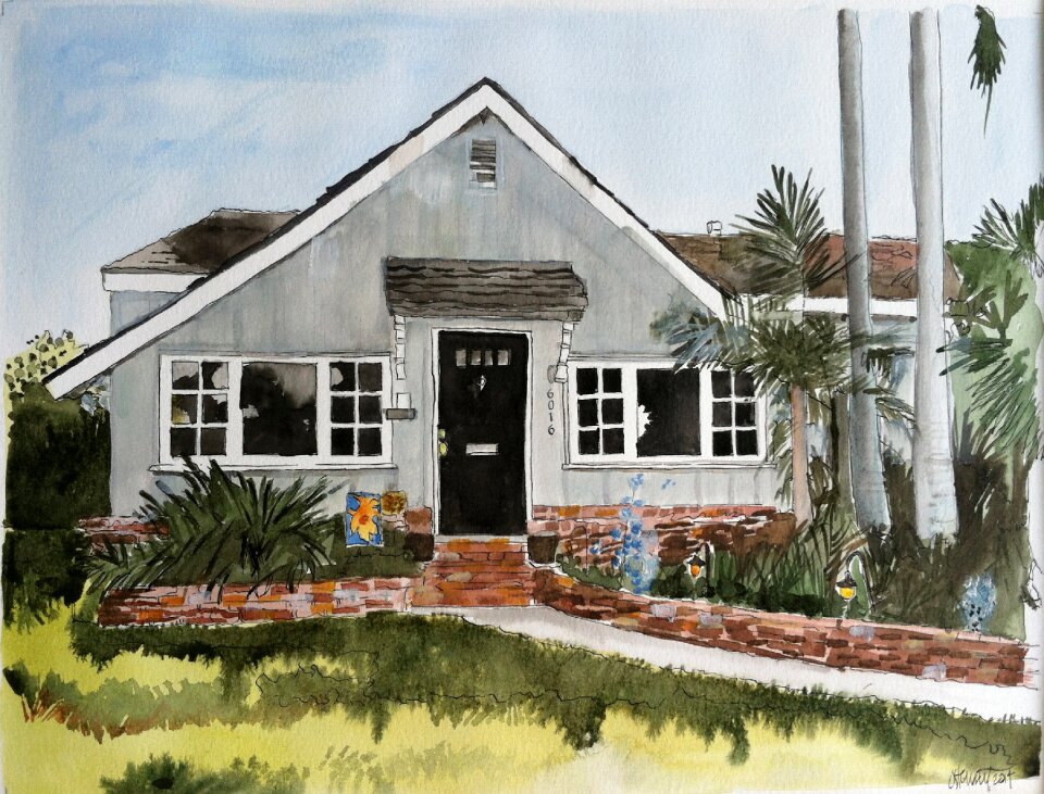 Beach home drawing