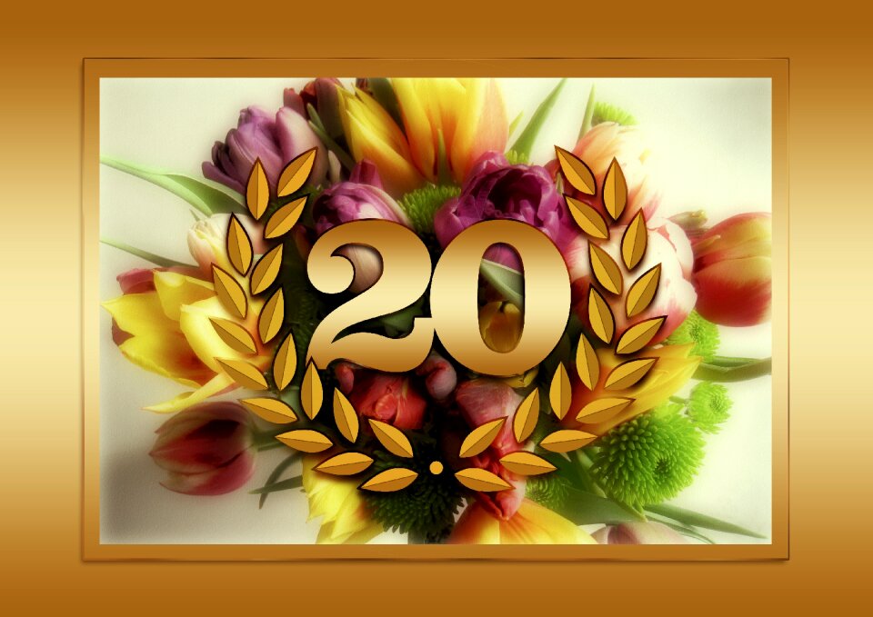 Commemorate bouquet of flowers gold