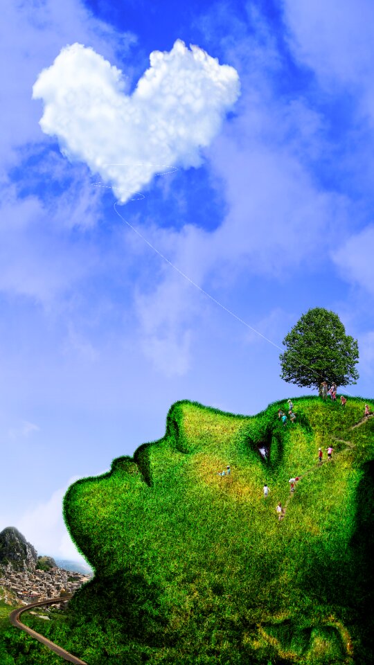 Woman sky idyll