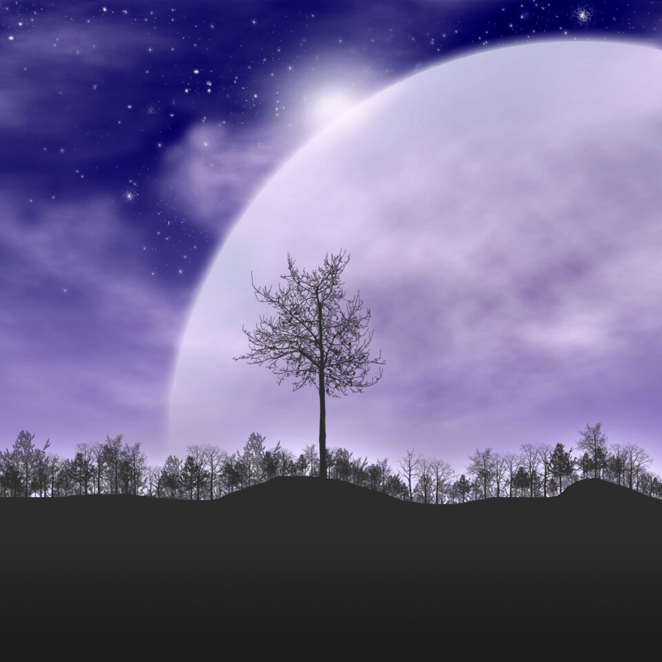 Landscape dawn planet
