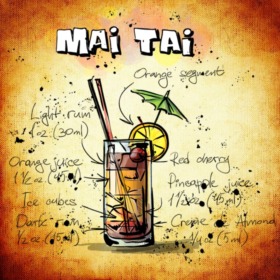 Recipe mai tai Free illustrations