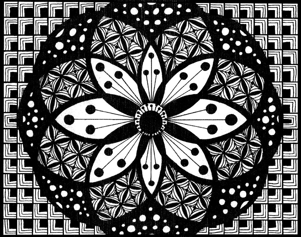 Flower drawing abstract