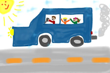 Paint drawing vehicle