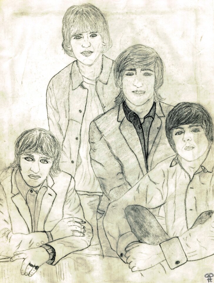 Hand drawn sketch black and white paint