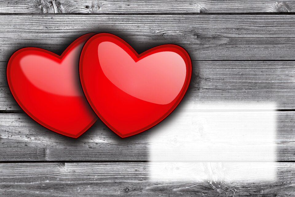 Valentine's day love wood