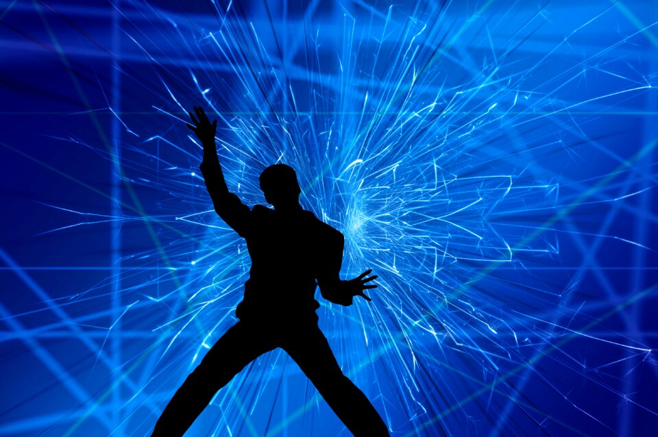 Jump laser show light