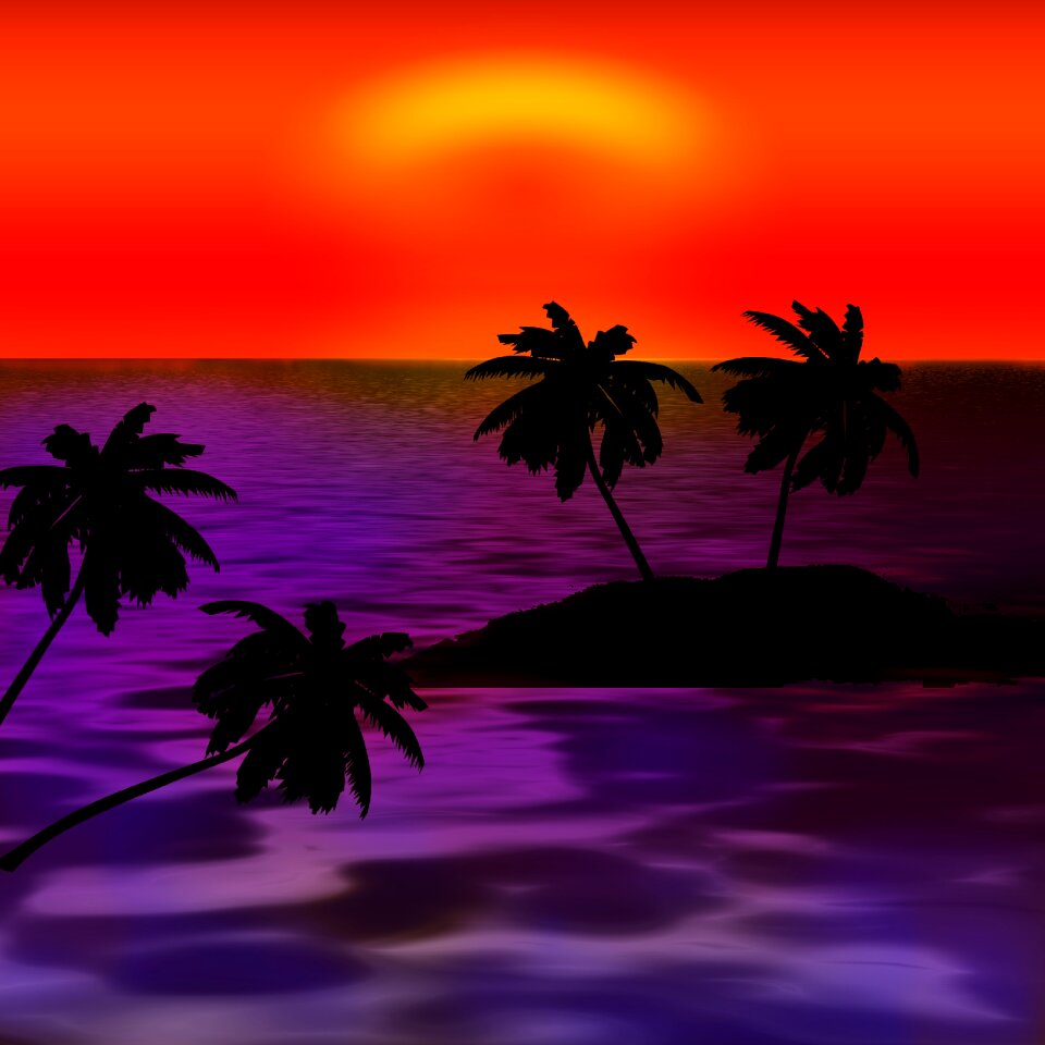 Sunset caribbean wave