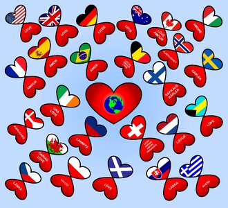 World earth heart butterflies