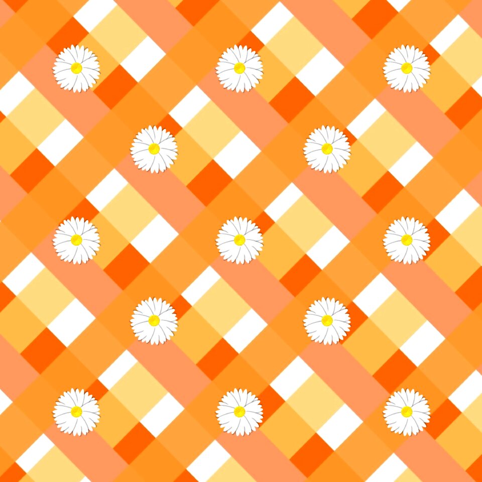 Gingham daisies pattern