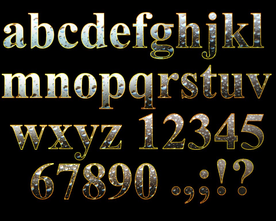 Set buchstabenset fresh