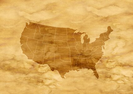 Usa map stains