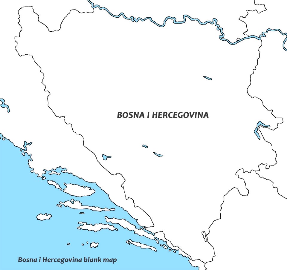 Balkans empty map bosnia herzegovina europe