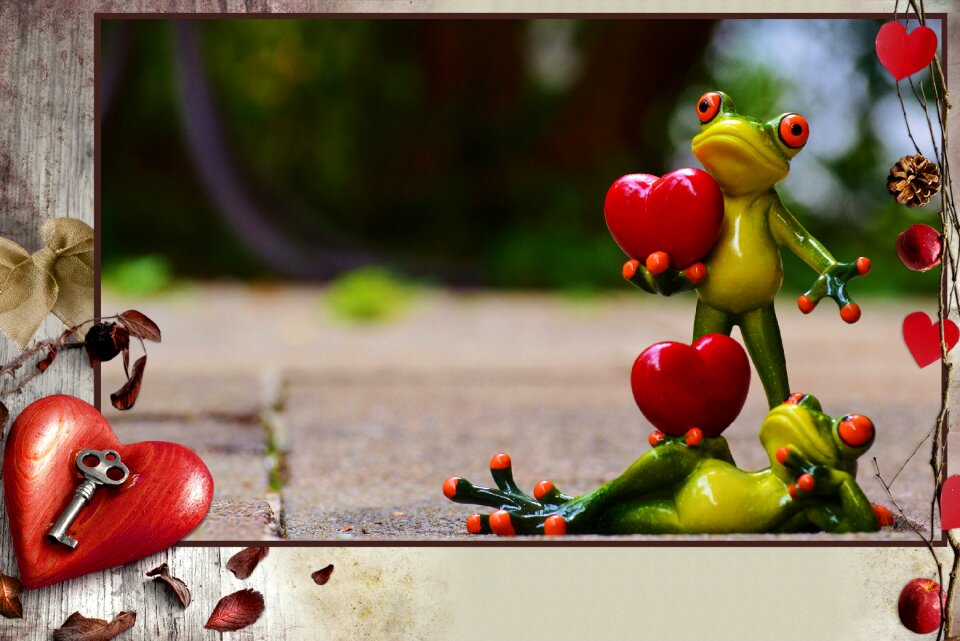 Frogs greeting card romance