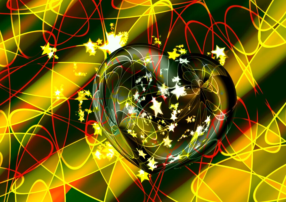 Heart love oval