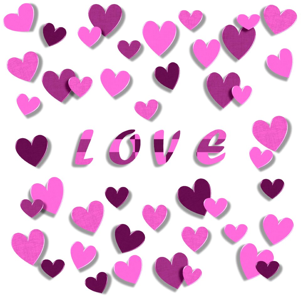 3d fabric hearts