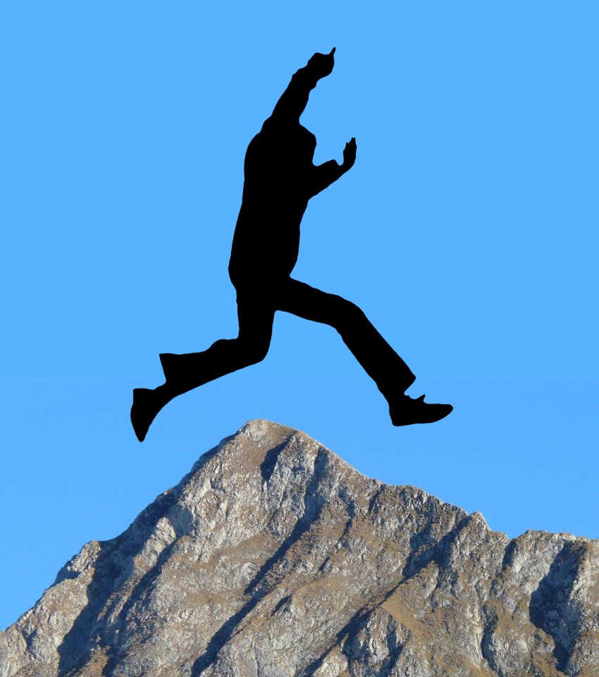 Jump get over mountain