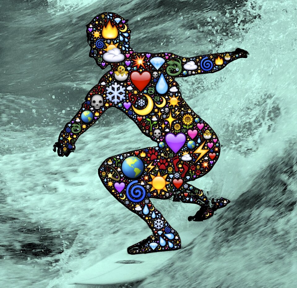 Wave emoji nature
