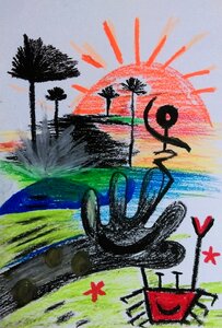 Painting kids child