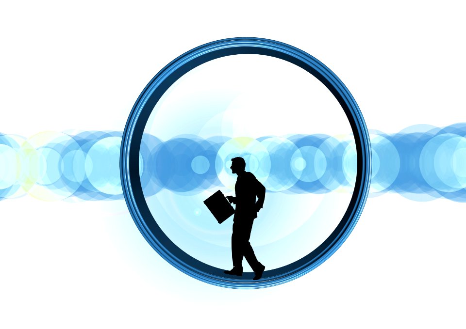 Silhouette businessman run