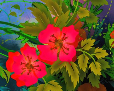 Digital art digital painting floral