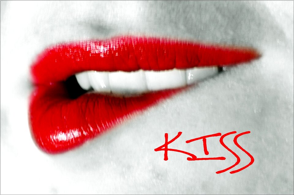 Women red lipstick