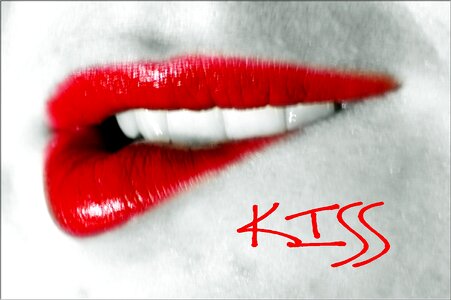 Women red lipstick