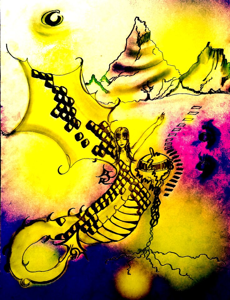 Painting yellow pink