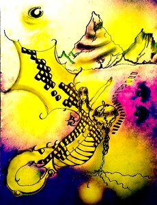 Painting yellow pink