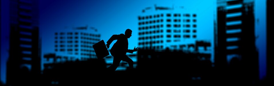 Silhouette businessman briefcase