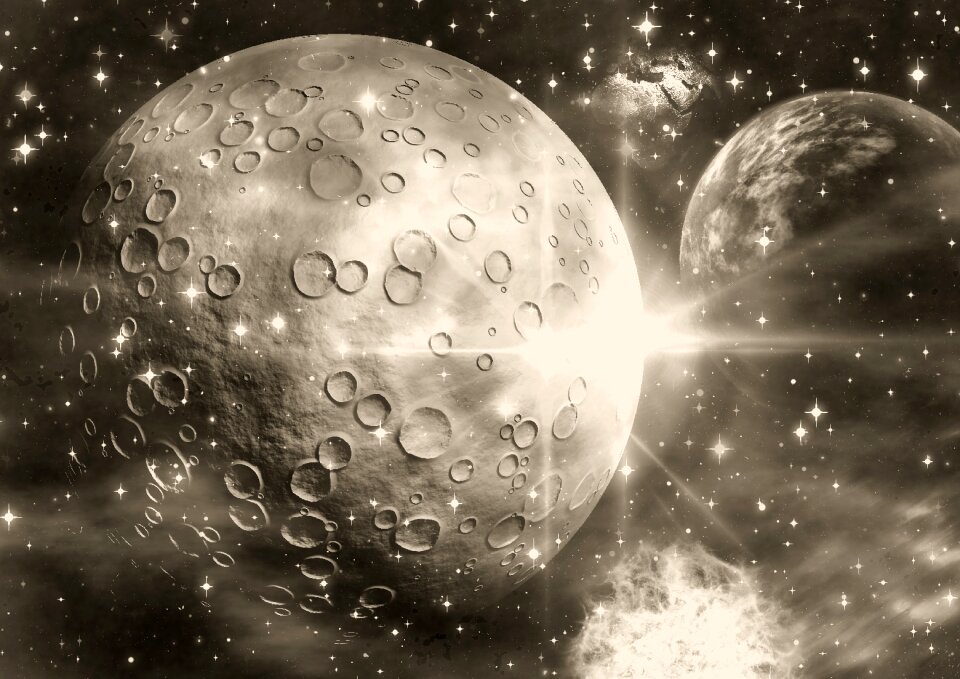 Astronautics space travel starry sky