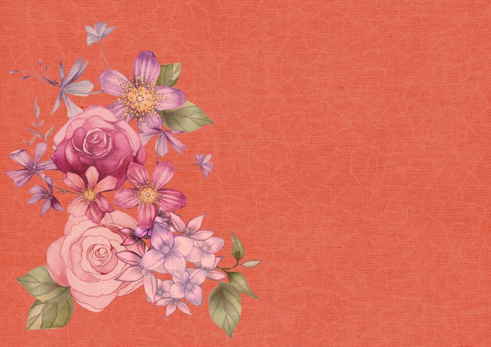 Scrapbook pink flowers floral