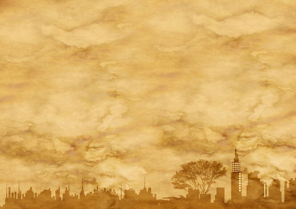 City view skyline stains