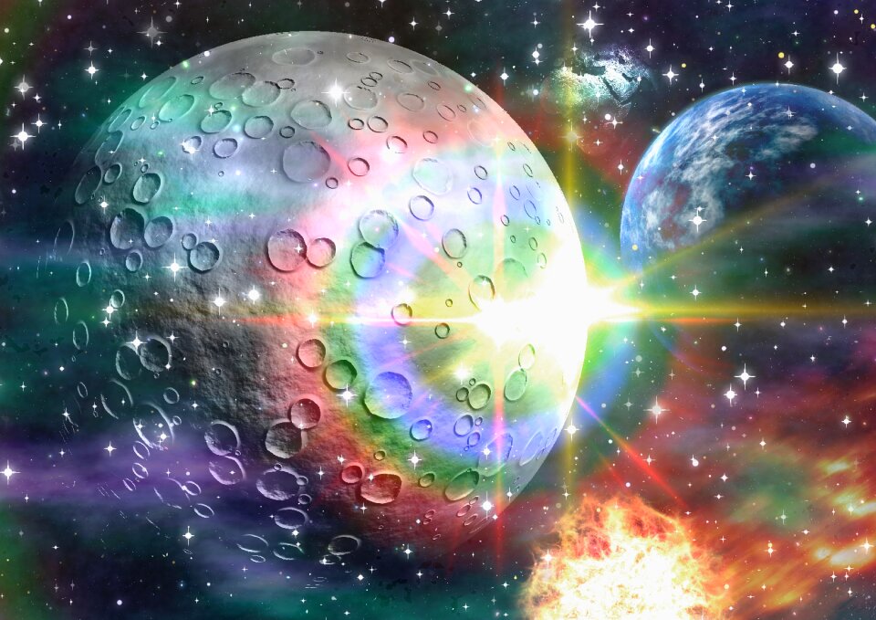 Astronautics space travel starry sky