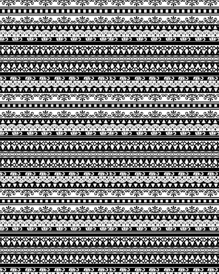 Black and white zendoodle tribal