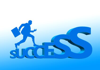 Career ladder silhouette rise