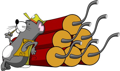 Boom cartoon caution
