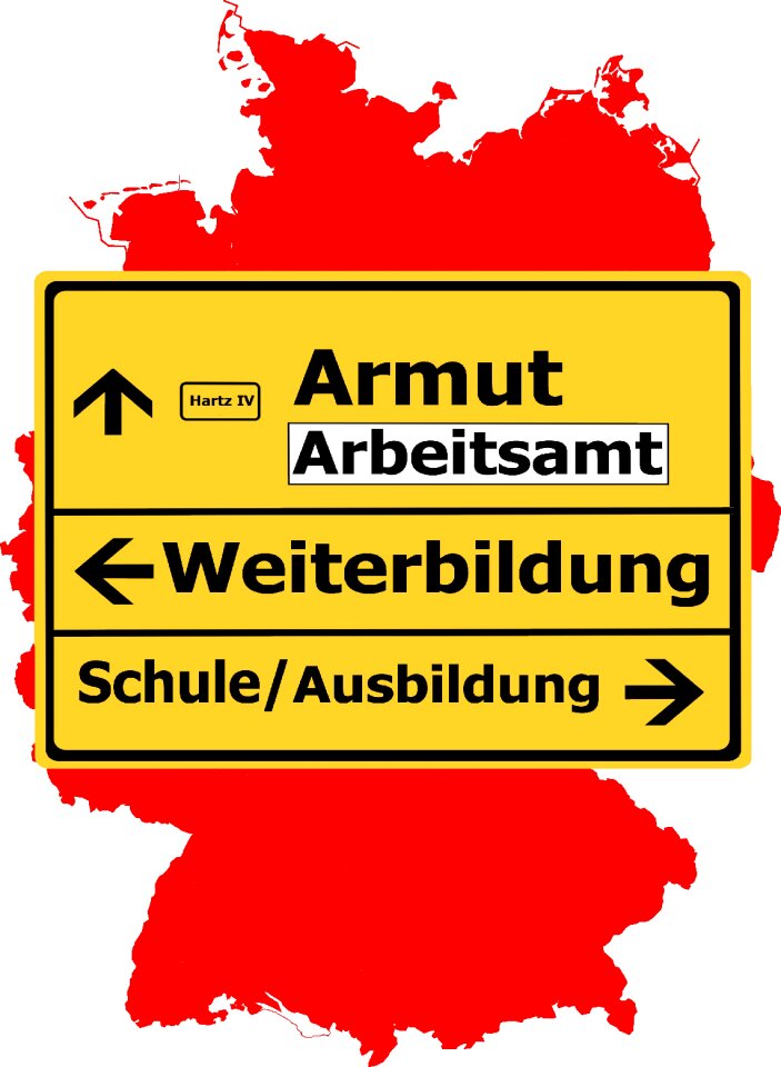 Town sign arrow poverty