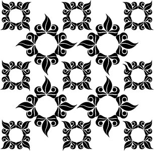Baroque black and white pattern brown