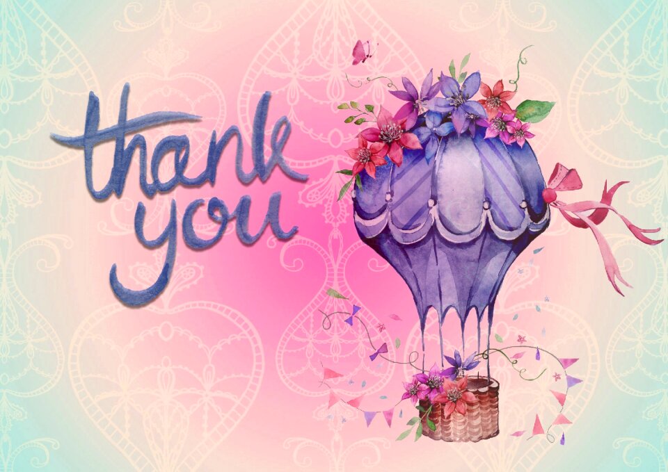 Balloon pink thank you background