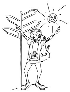 Backpacker traveler sol