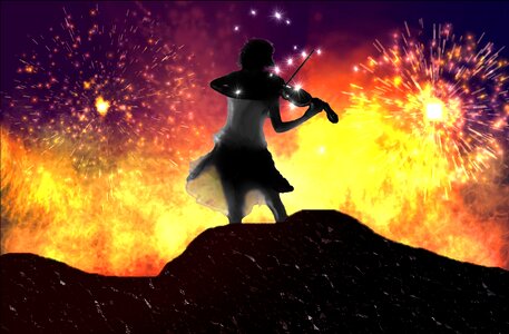 Stage music violin