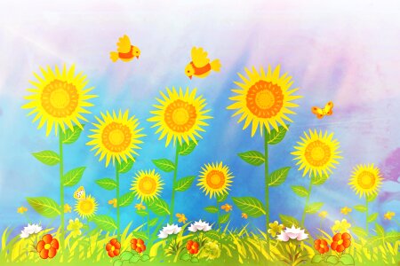 Flowers greeting card template