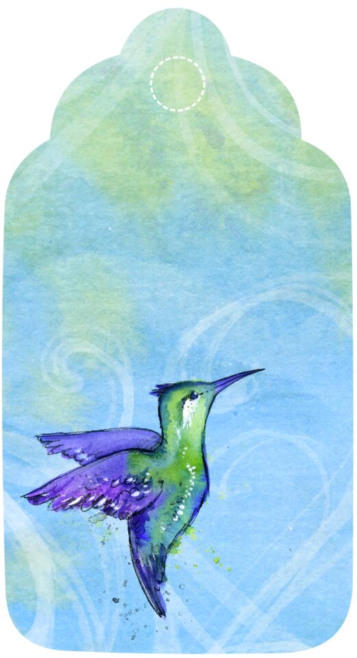 Scrapbook pink bird