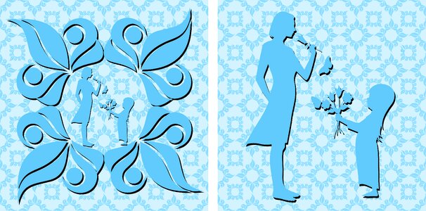 Drop shadow female floral